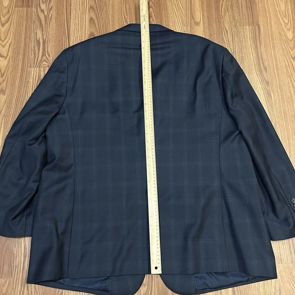 Jos. A. Bank Reserve Tailored Fit Gray Plaid Reda 1865 Sz. 52R Blazer Windowpane